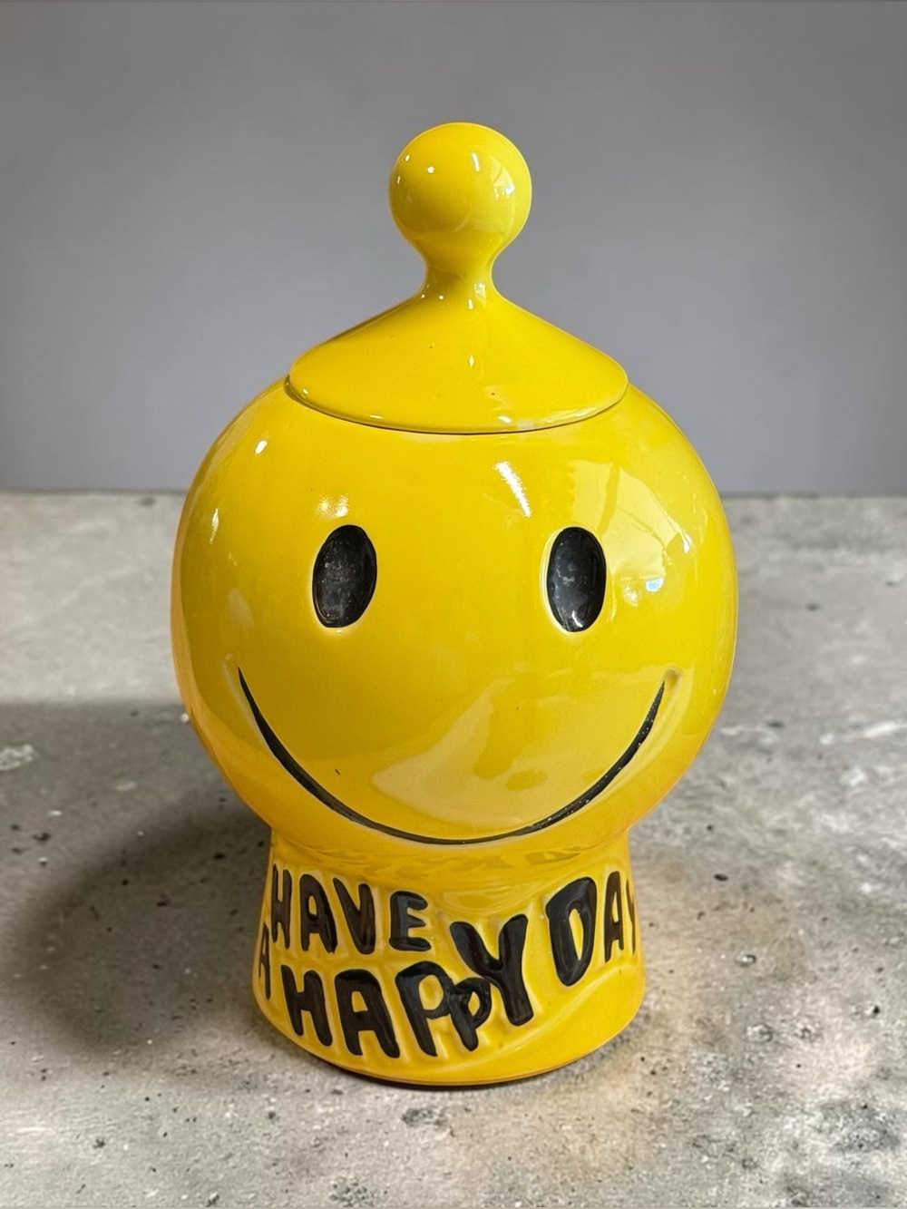 Vintage 1971 McCoy Smiley Face Cookie Jar - Mint Condition